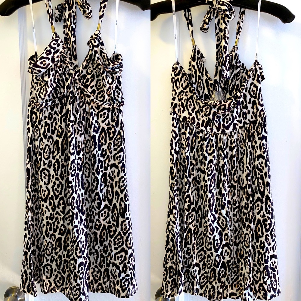 Tart leopard print halter day dress